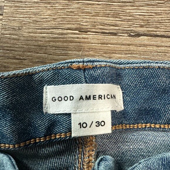 NWT Good American Good Waist Crop Jeans Womens 10/30 High Rise Medium Wash - Picture 2 of 6